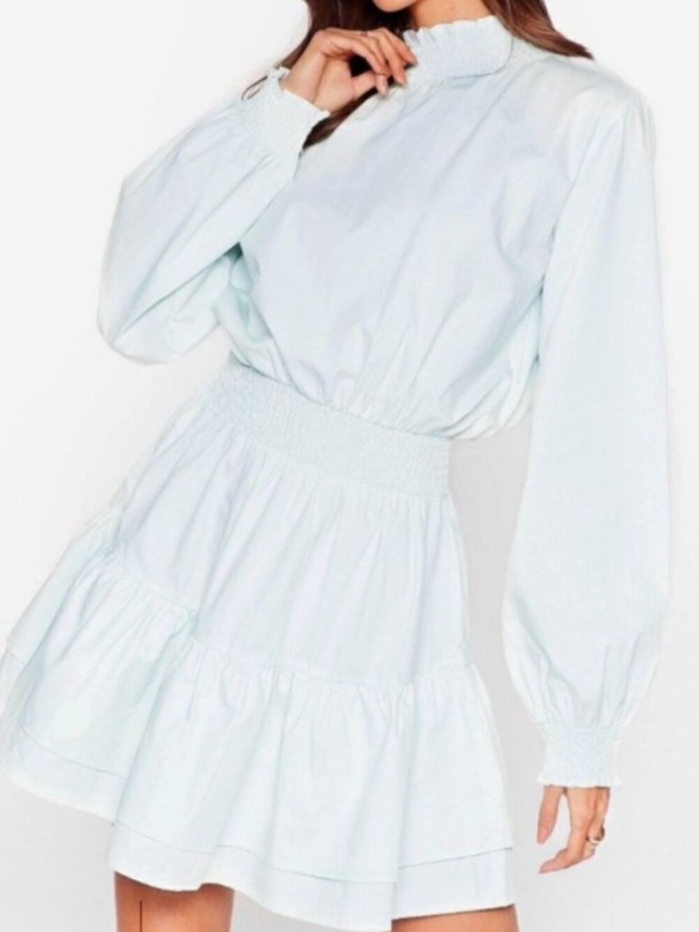 Nasty Gal White Cotton Blend Dress